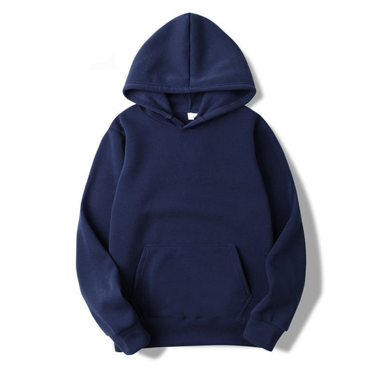 Unisex schlichter Kapuzenpullover mit Kängurutasche, gerippten Bündchen und relaxed Fit EB