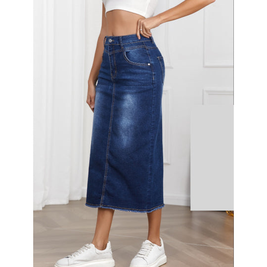 Damen Denim Maxirock EB