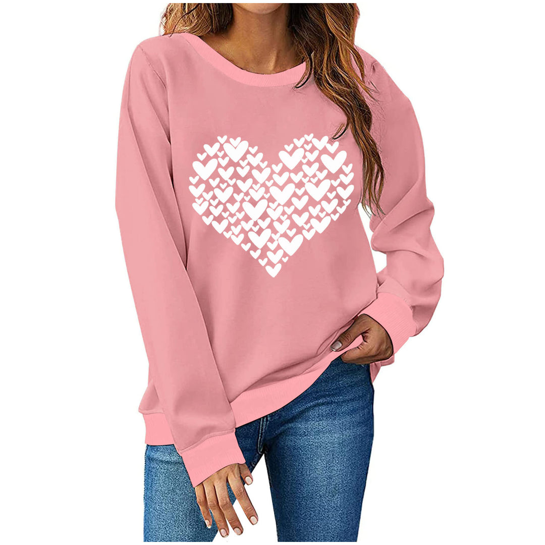 Damen Sweatshirt mit kreativem Herzmotiv EB