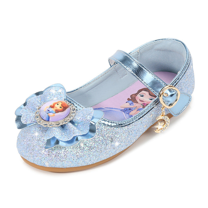 Mädchen Ballerinas mit Glitzer und Schleifenapplikation EB