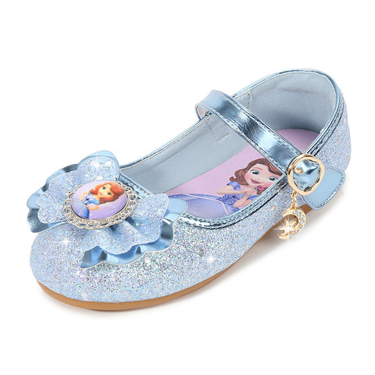 Mädchen Ballerinas mit Glitzer und Schleifenapplikation EB