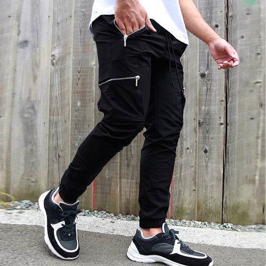 Herren modische Cargohose mit Reißverschluss und praktischen Taschen EB