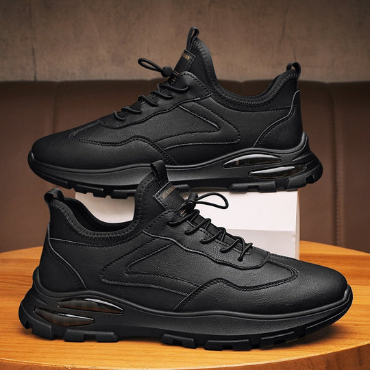 Herren Sportliche Leder Sneakers mit dämpfender Sohle EB