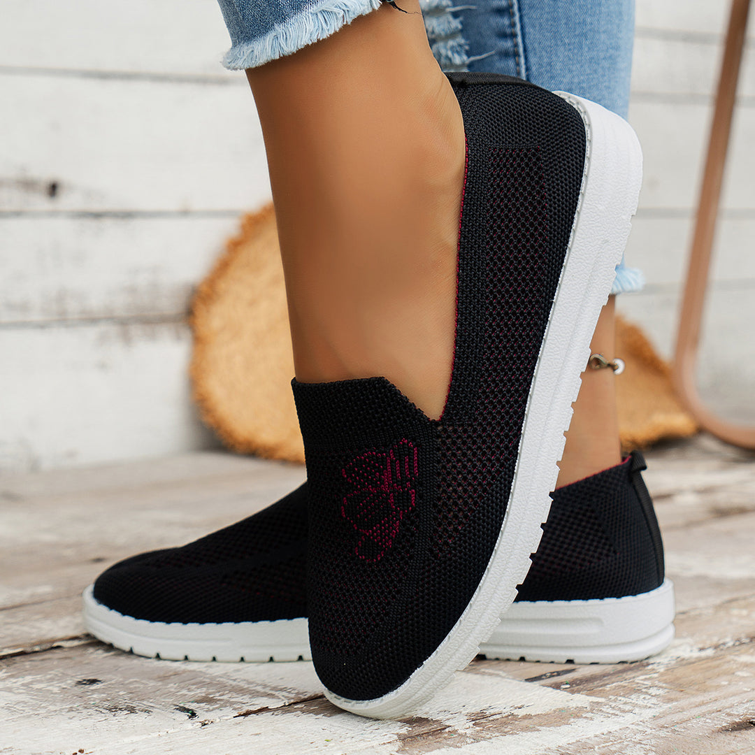 Damen luftige Slip-On Sneakers mit atmungsaktiver Struktur EB