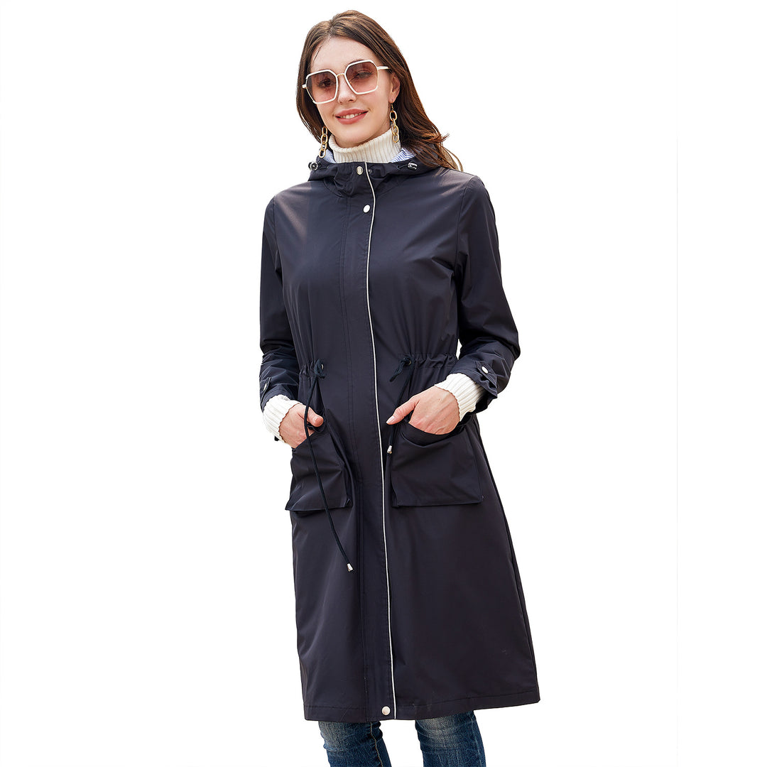 Damen winddichte Freizeitjacke mit praktischen Kordelzügen und Innenfutter EB