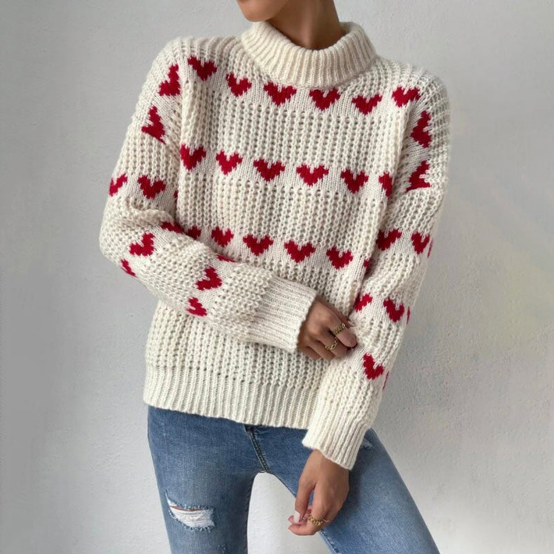 EB | Herzstrickpullover Mit Romantischem Stil
