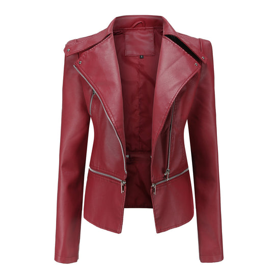 Damen jacke mit asymmetrischem Reißverschluss und stilvollen Zipper-Details EB