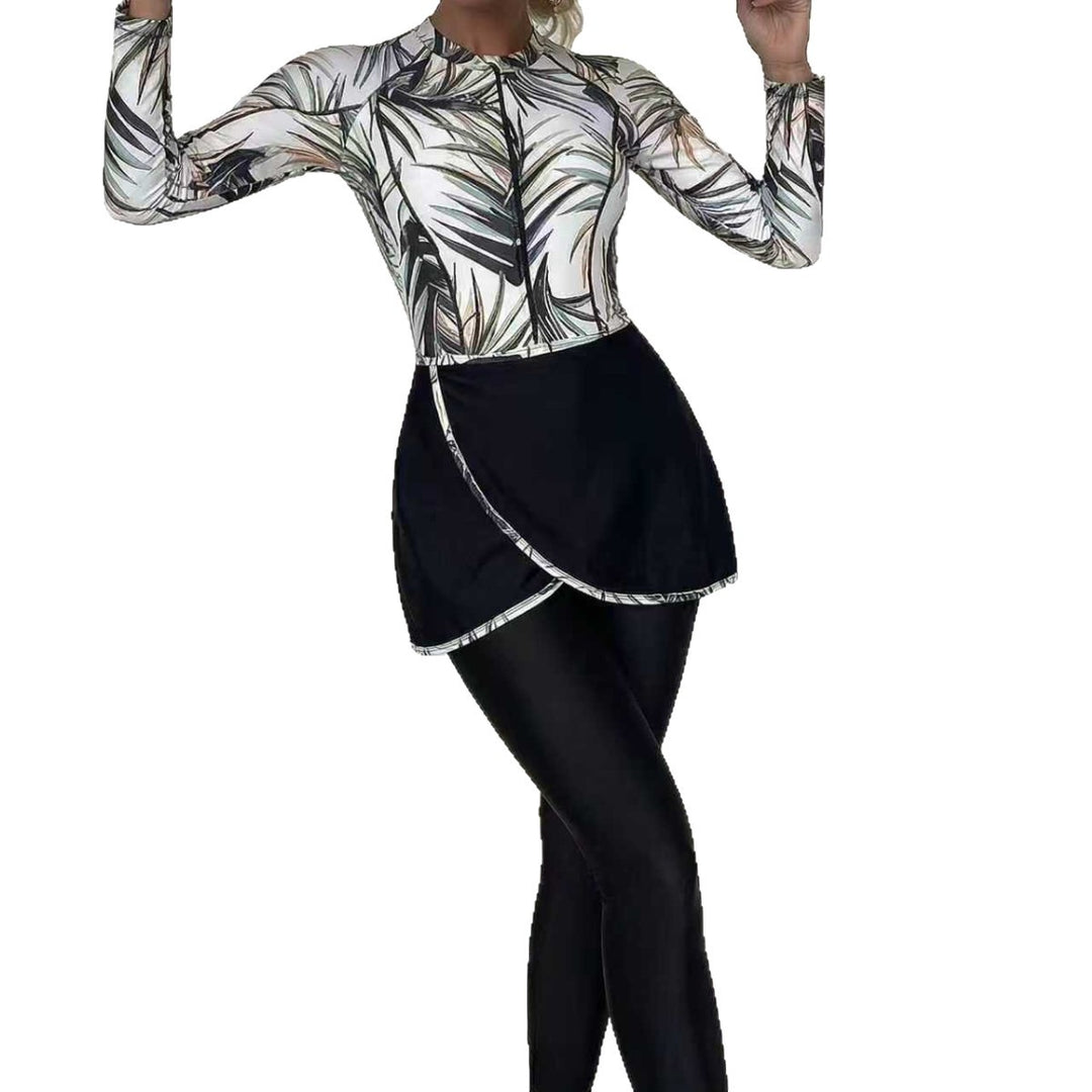 Damen Modischer und funktioneller UV-Schutz-Badeanzug mit Rock EB