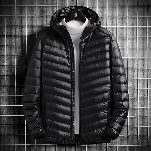 Herren nan ultraleichte Steppjacke mit Kapuze, winddichter Außenhülle und packbarem Thermofutter EB