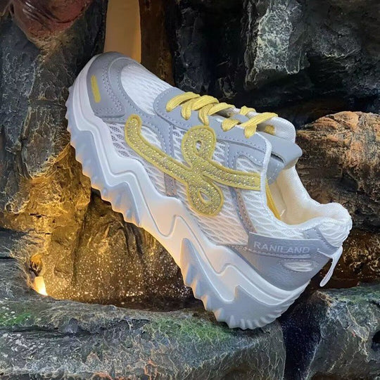 Damen modische Sneakers mit glitzernden Akzenten und atmungsaktivem Obermaterial EB