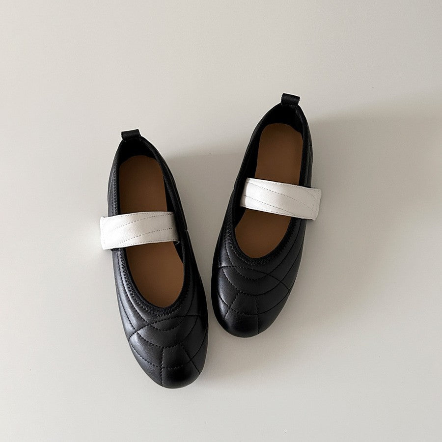 Damen Ballerina mit innovative Riemenverzierung und komfortablem Fußbett EB