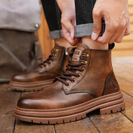 Damen lässige Stiefeletten aus hochwertigem Leder EB