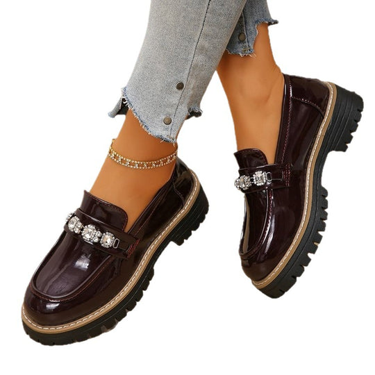 Damen Bequeme Mokassins mit modischem Schmuckdetail EB