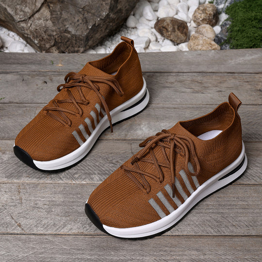Damen Sportliche Sneaker mit atmungsaktiver Strickoberfläche und rutschfester Sohle EB