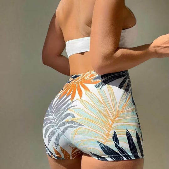 Damen Bikiniset mit hoch geschnittenem Hosenrock und elegantem Knoten EB