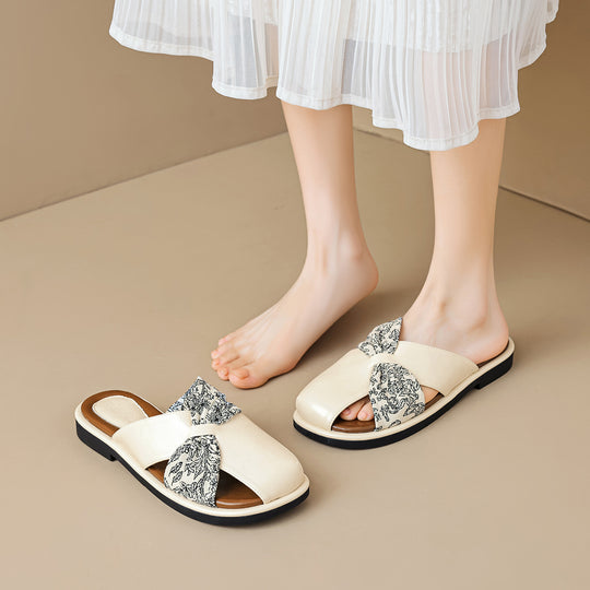 Damen Slidesandalen mit modischem Schleifendetail und komfortabler Innensohle EB