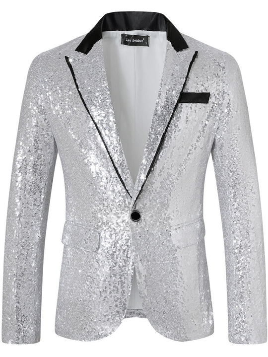 Herren Glamouröser Paillettenblazer EB