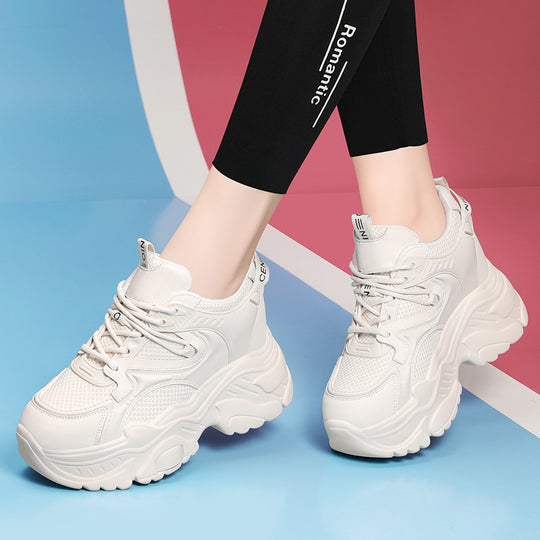 Damen sportliche Plateausneaker mit atmungsaktivem Obermaterial EB