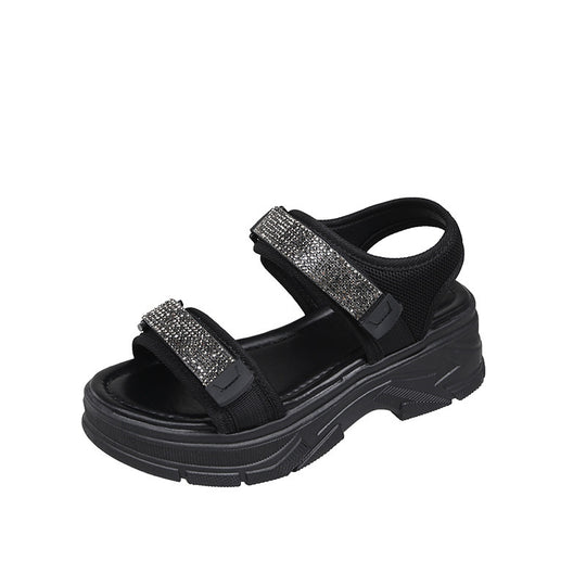 Damen Sandalen mit elegantem Riemen und glitzernden Akzenten EB