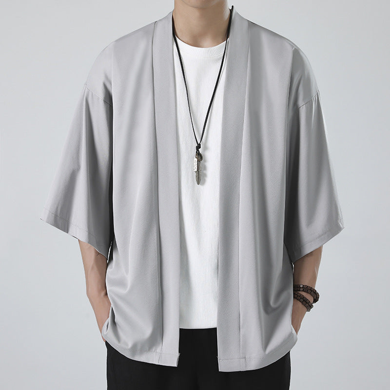 Herren nan kimonoartige Kurzarmjacke im Oversize-Schnitt EB