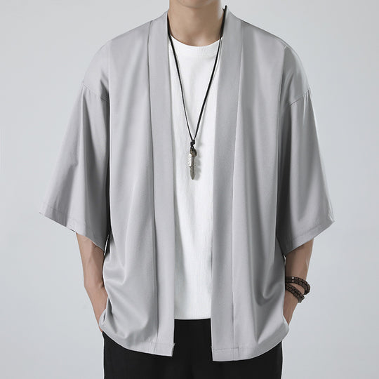 Herren nan kimonoartige Kurzarmjacke im Oversize-Schnitt EB