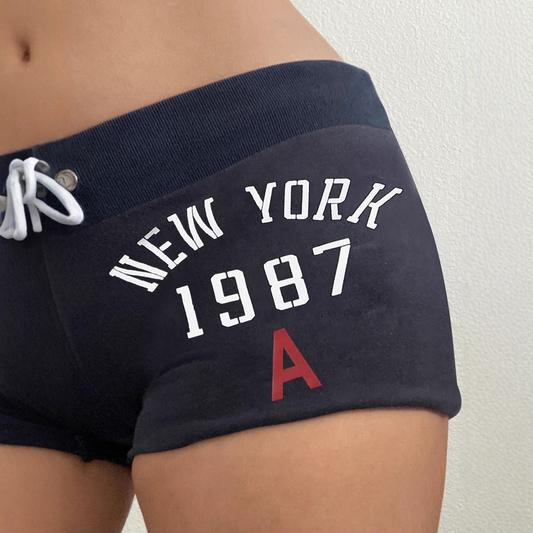 Damen Sportliche Badeshorts mit hohem Bund und verstellbarem Kordelzug EB