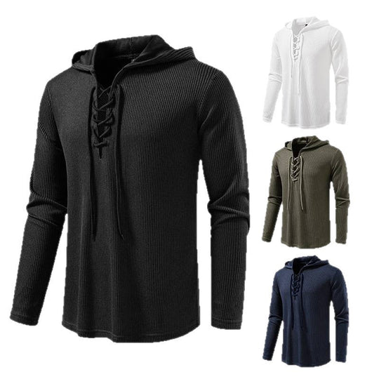 Herren Kapuzenpullover mit innovativer Schnürung und strukturiertem Design EB