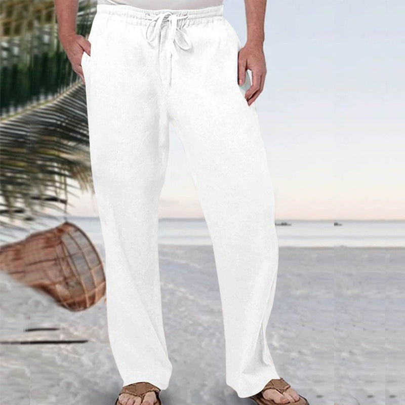 Herren nan weiche Loungehose aus Baumwolljersey mit elastischem Tunnelzugbund und seitlichen Eingrifftaschen EB
