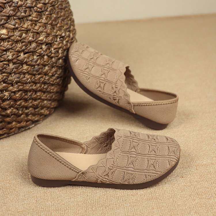 Damen Komfortable Ballerinas mit modischem Strickdesign EB