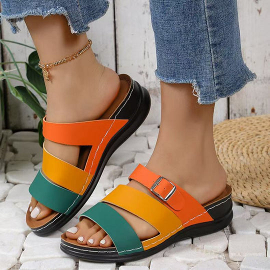Damen bequeme und modische Sandalen mit verstellbaren Riemen EB