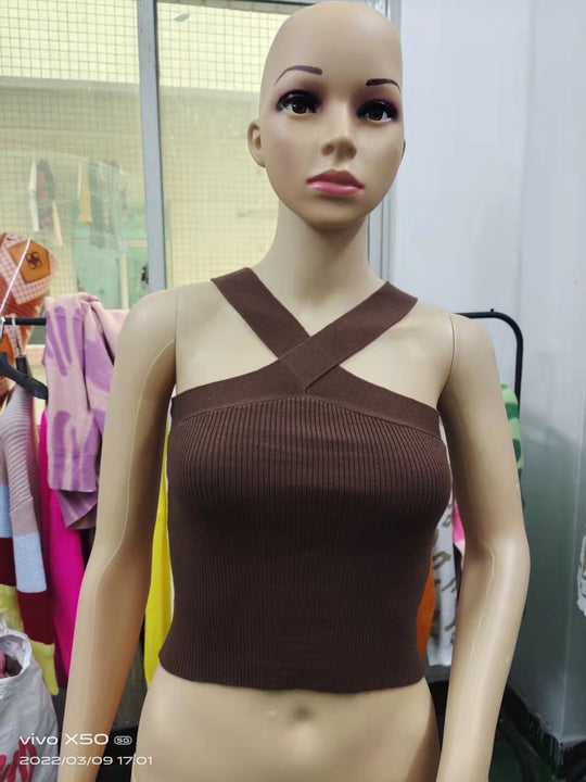 Damen Crop-Top mit schickem Kreuz-Trägerdesign EB