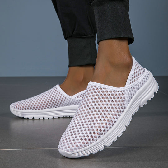 Damen nan luftige Schlupfsneaker mit Honigwaben-Strickoberteil und gedämpfter Komfortsohle EB