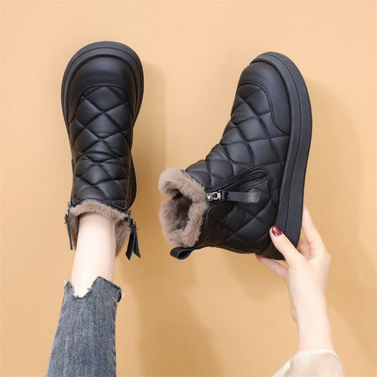 Damen warme Winterstiefel mit isolierender Fütterung und praktischem Reißverschluss EB