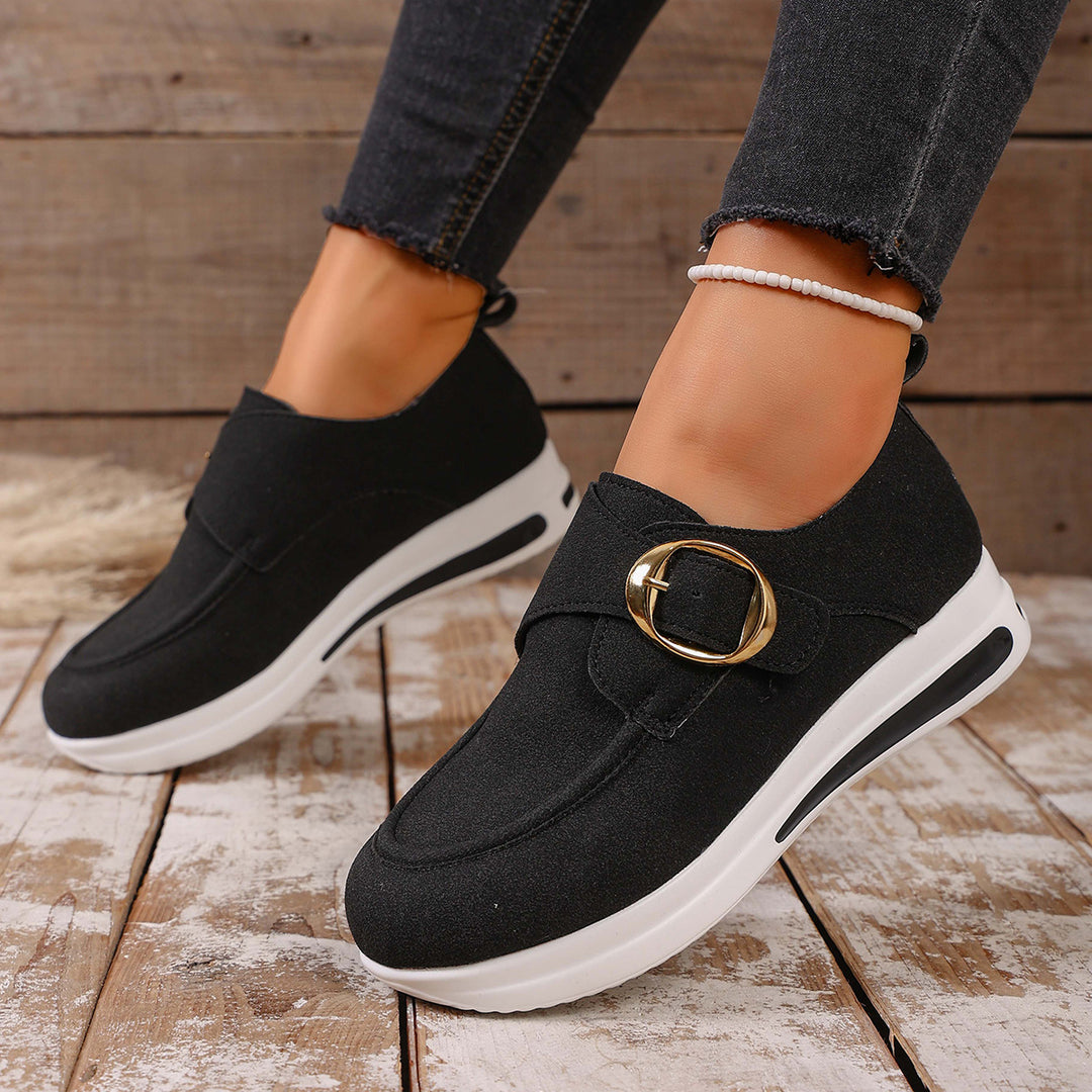 Damen bequeme Slipper mit modischem Schnallen-Detail EB