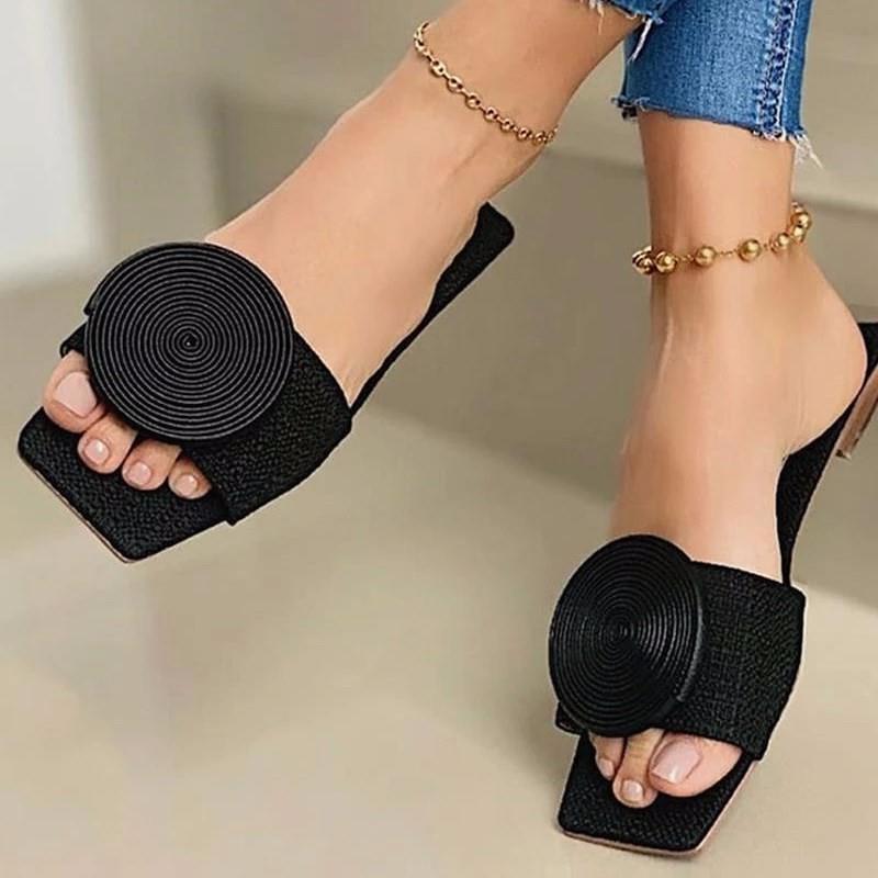 Damen modische Slides mit elegantem Spiralmuster EB