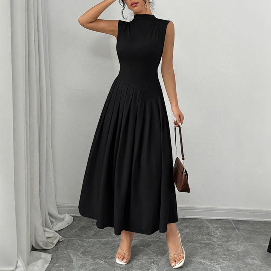 Damen Elegantes Maxikleid mit Plissee-Details EB