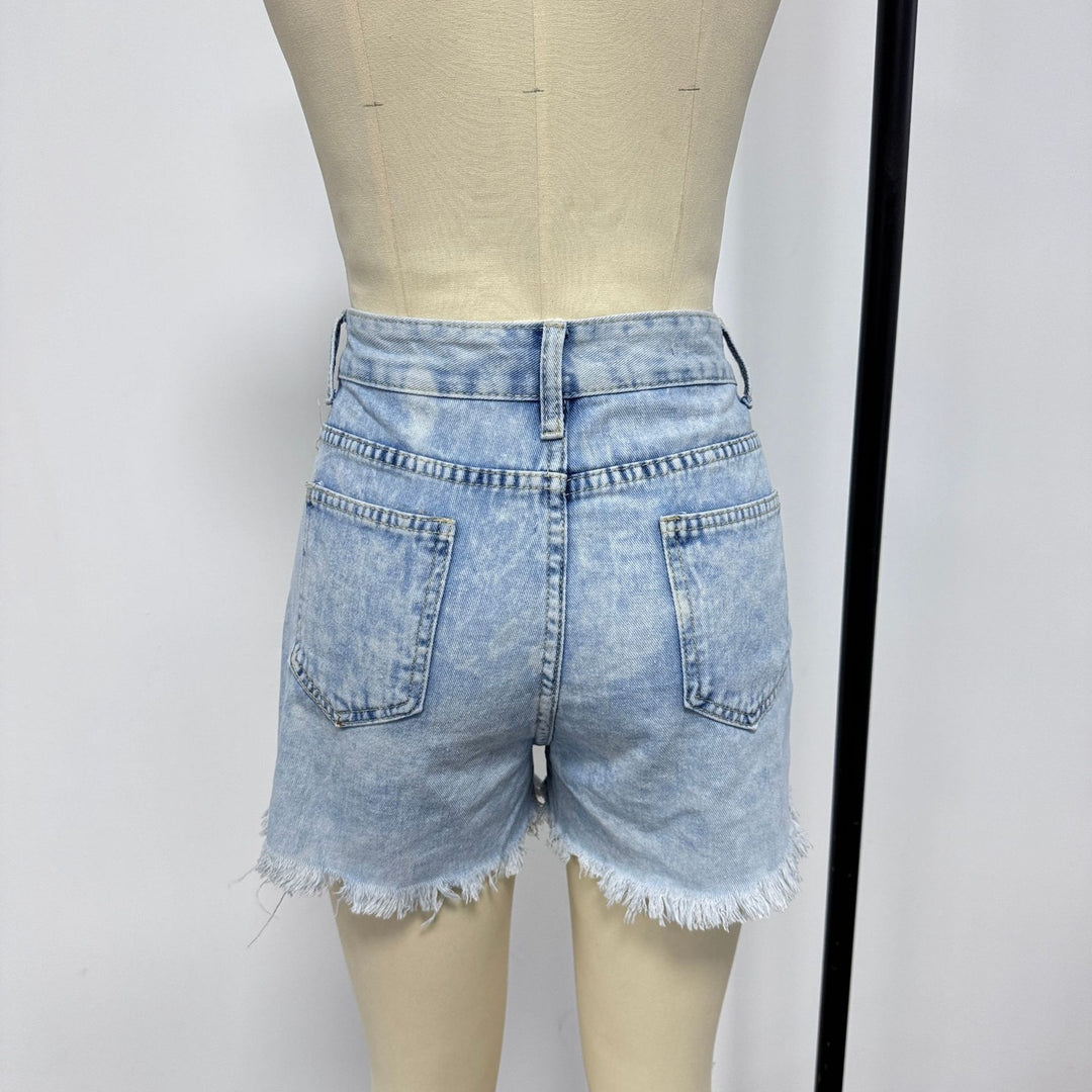 Damen Destroyed Denim-Shorts im lässigen Stil EB