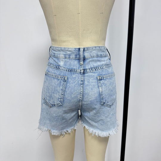 Damen Destroyed Denim-Shorts im lässigen Stil EB