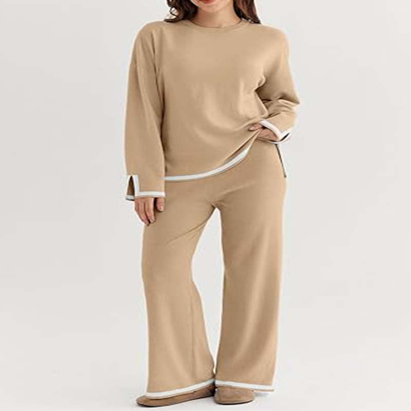 Damen modisches Lounge-Set mit weitem Schnitt und Kontrastbündchen EB