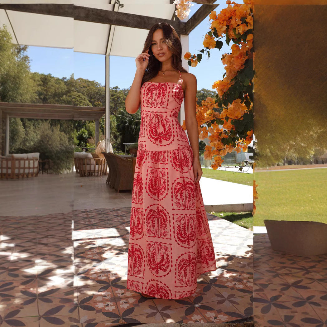 Damen Maxikleid mit floralem Druck und elegantem Schnitt EB