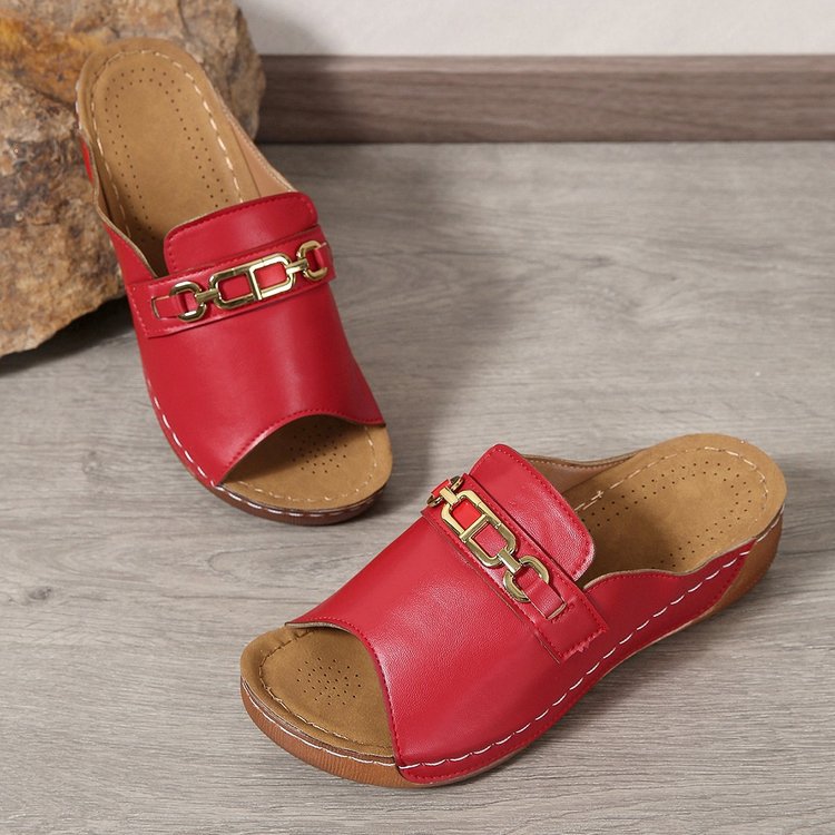 Damen Komfortable Clogs mit dekorativer Schnalle und atmungsaktiver Innensohle EB