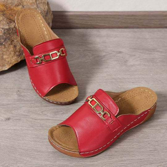 Damen Komfortable Clogs mit dekorativer Schnalle und atmungsaktiver Innensohle EB