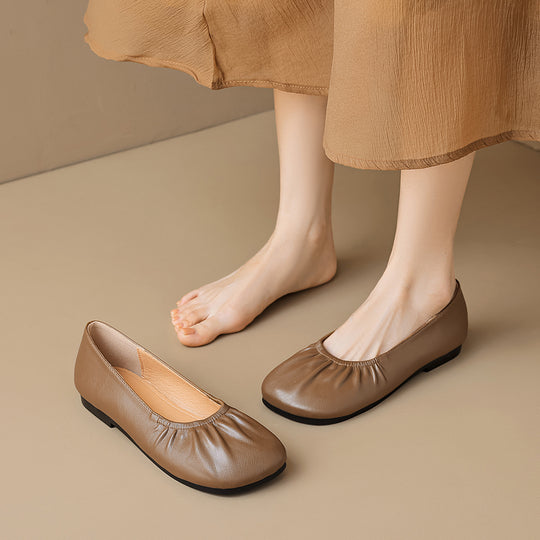 Damen Ballerinas mit elastischem Faltendesign und bequemer Innensohle EB