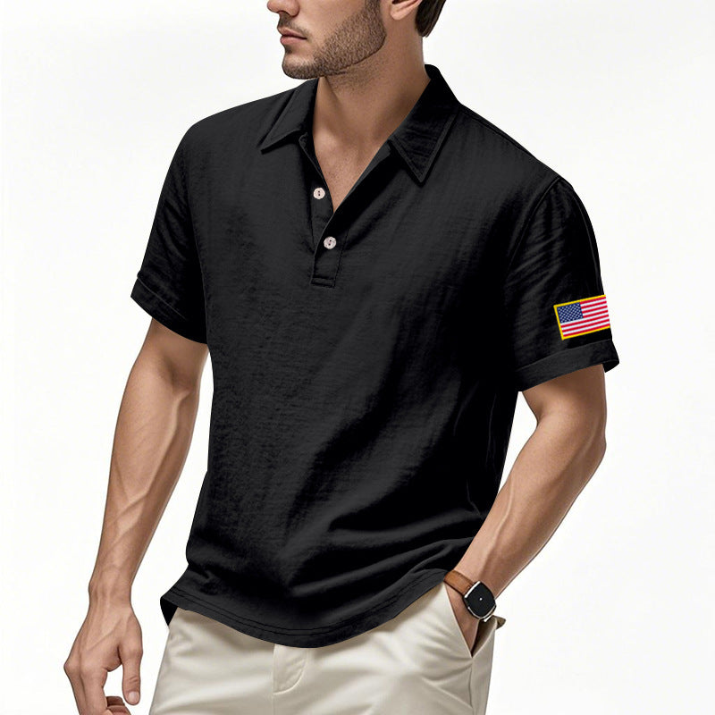 Herren Poloshirt mit strukturiertem Design und Kontrastknopf EB