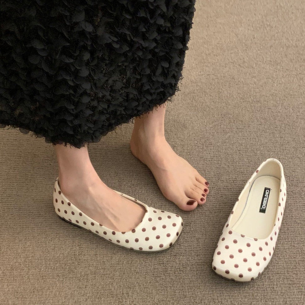Damen Bequeme Ballerinas mit modischem Punktemuster EB