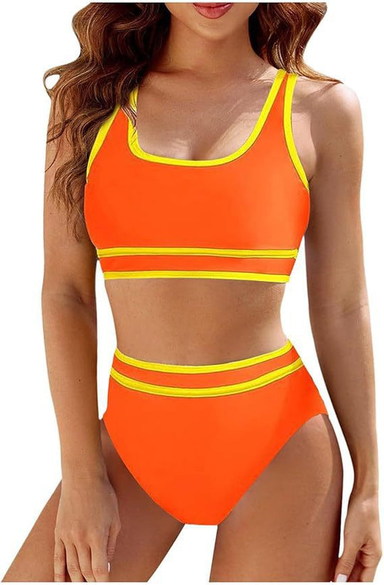 Damen Hochtailliertes Sport-Bikini-Set EB