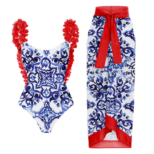 Damen Bikiniset mit floralem Muster und eleganten Rüschendetails EB