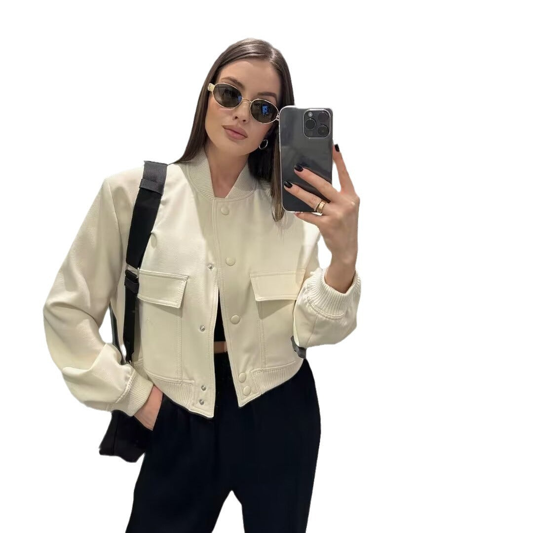 Damen modische Utility-Jacke mit praktischen Taschen und edlem Schnitt EB