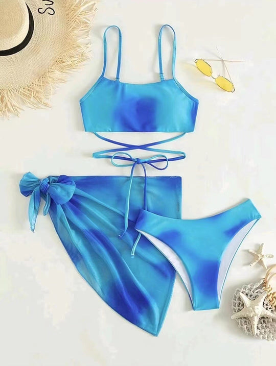 Damen Bikini-Set mit stylischem Wickeltuch EB