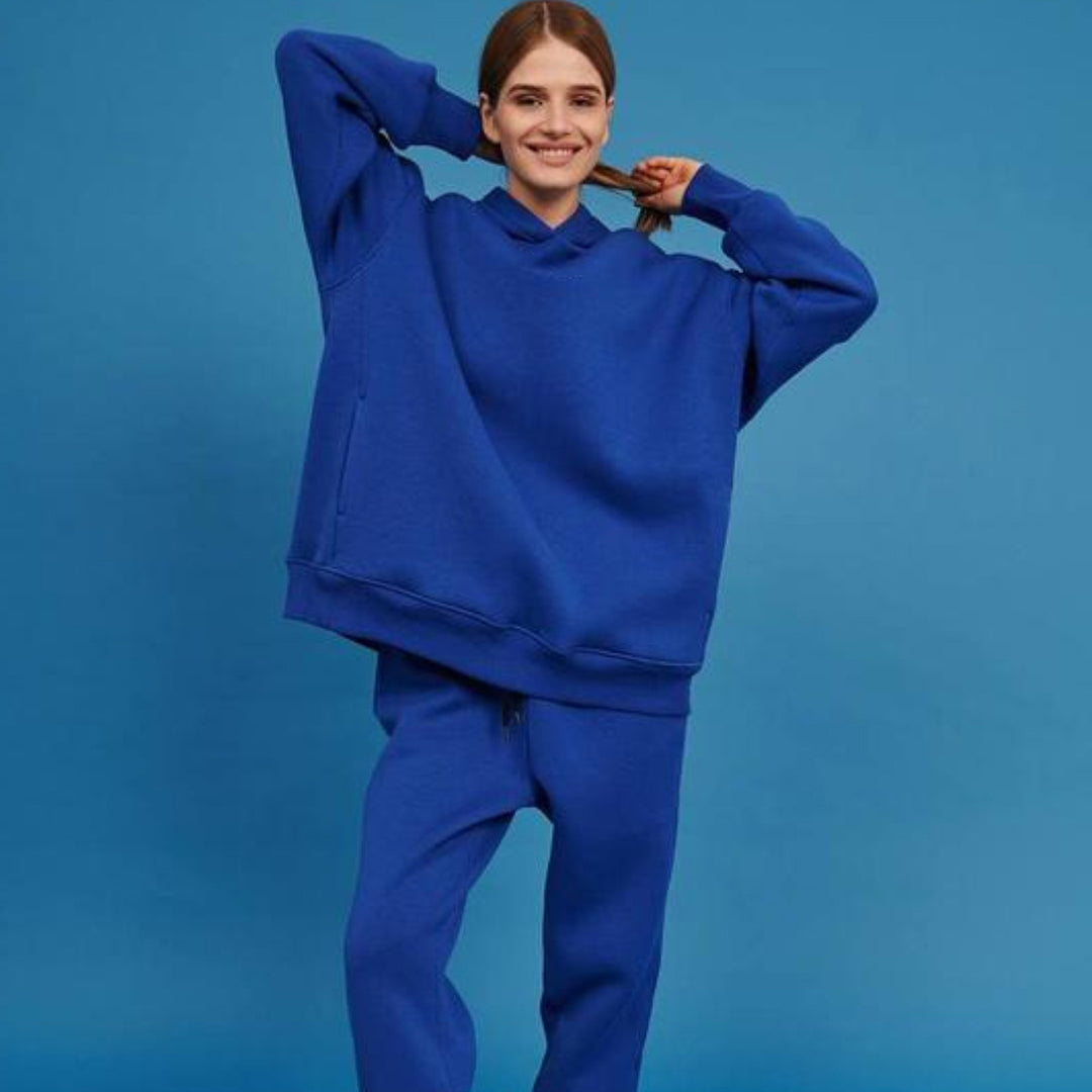 Damen nan oversized Kapuzen-Loungewear-Set mit extragroßer Kapuze und taillierter Jogginghose EB
